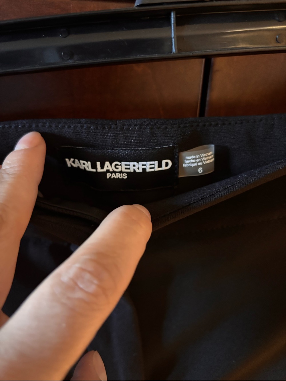 Karl Lagerfeld Black Dress Pants with Side Button Detail - Picture 5 of 5